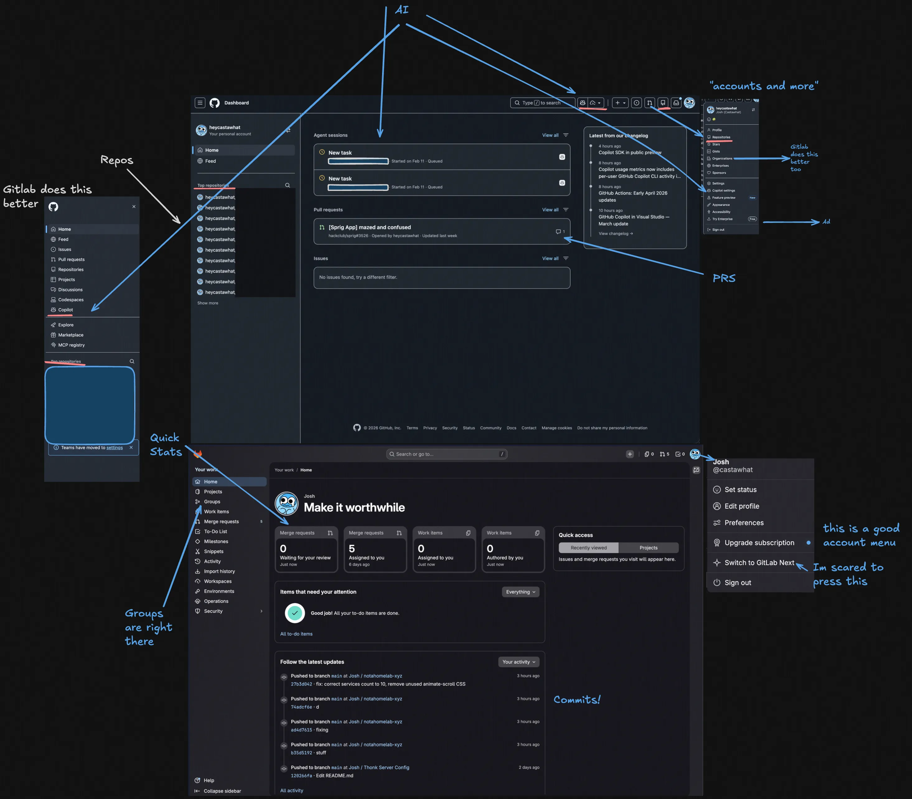 Github and Gitlab